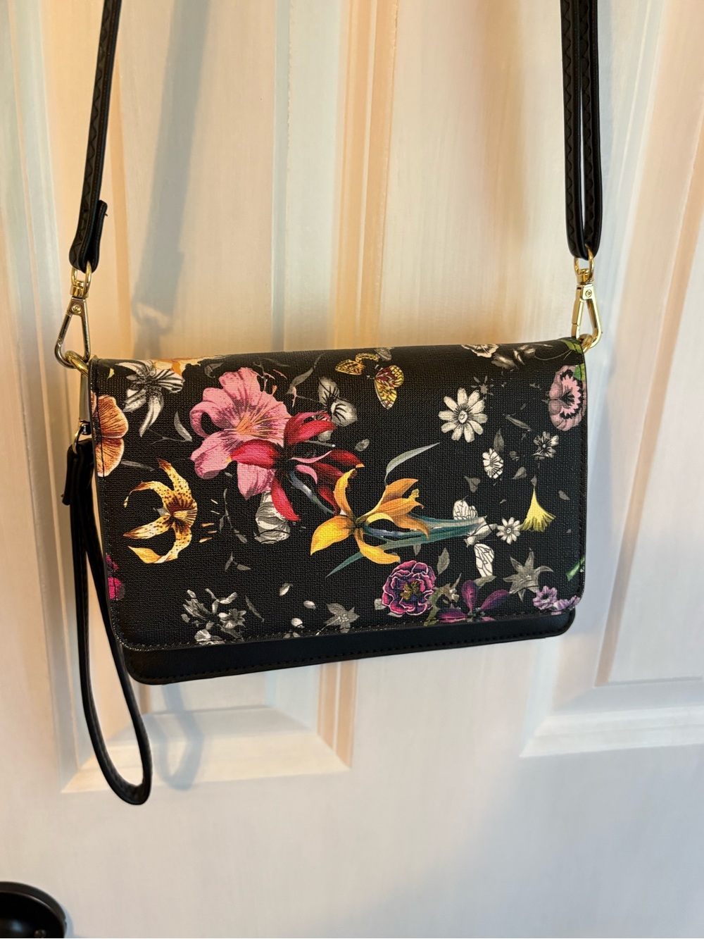 Floral Black Crossbody Clutch - Women’s Floral Evening Bag